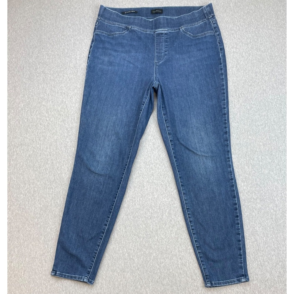 Talbots Jeans Womens 12 Blue Cotton Blend Stretch Pull On Jegging High-Rise